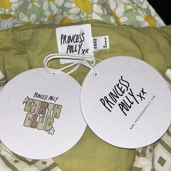 NWT Princess Polly Misuraca Green Geometric Printed Mini Skirt - 2 - Picture 8 of 13